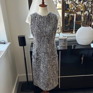 Vintage Oscar de la Renta Tweed Bouclé Shift Dress Size 12